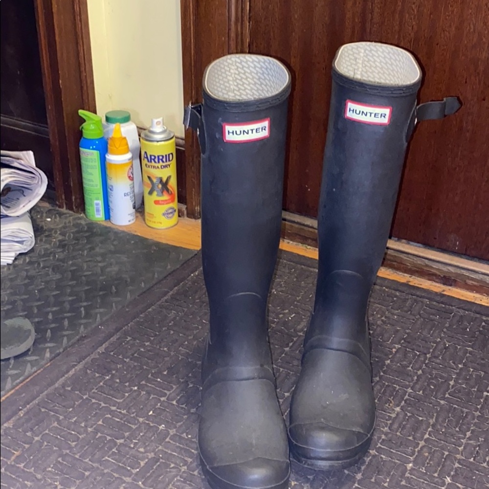 Matte Black Hunter Rain boots women’s 7